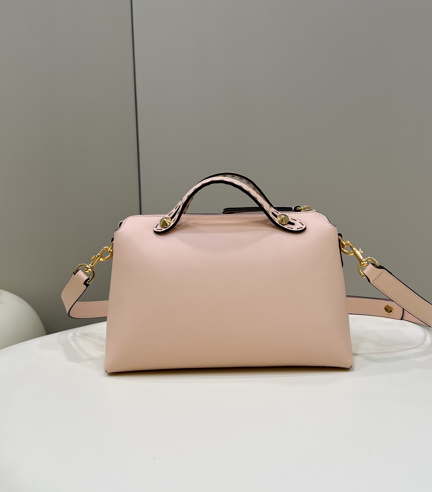 Fendi Medium By The Way Leather Boston Shoulder Bag Pink